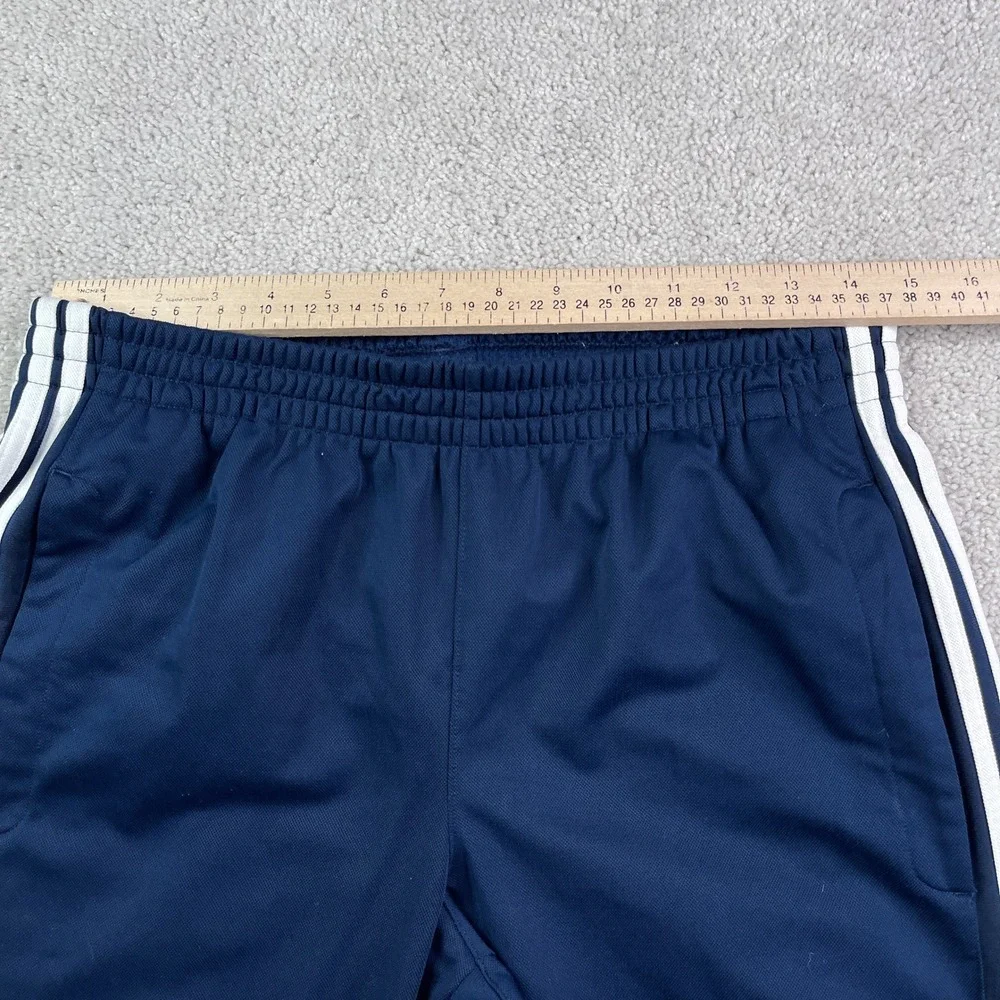 Adidas Pants Mens Medium Navy Blue 3 Stripe Track Knit Activewear Sweatpants Gym